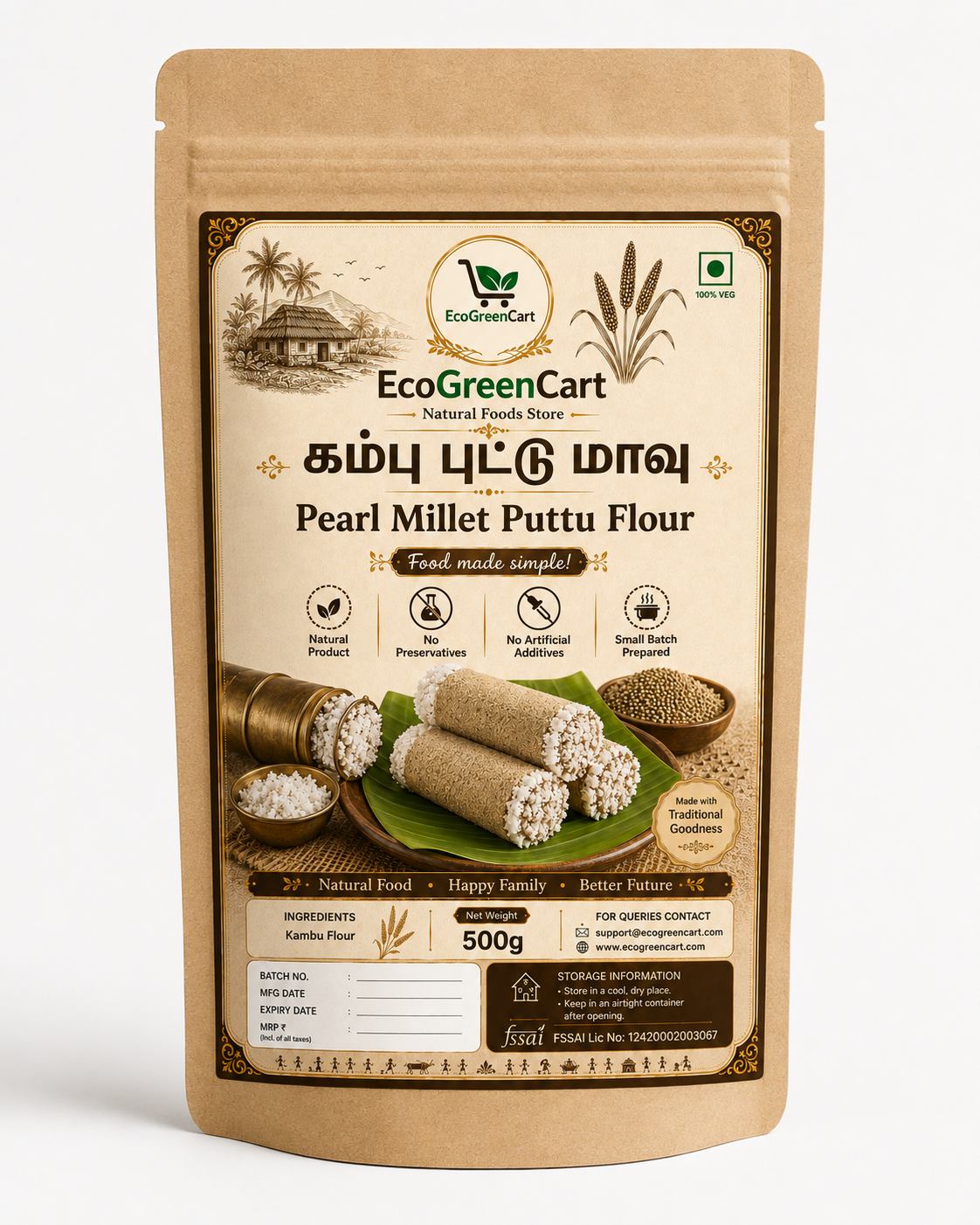 Kambu (Pearl millet) Puttu Maavu