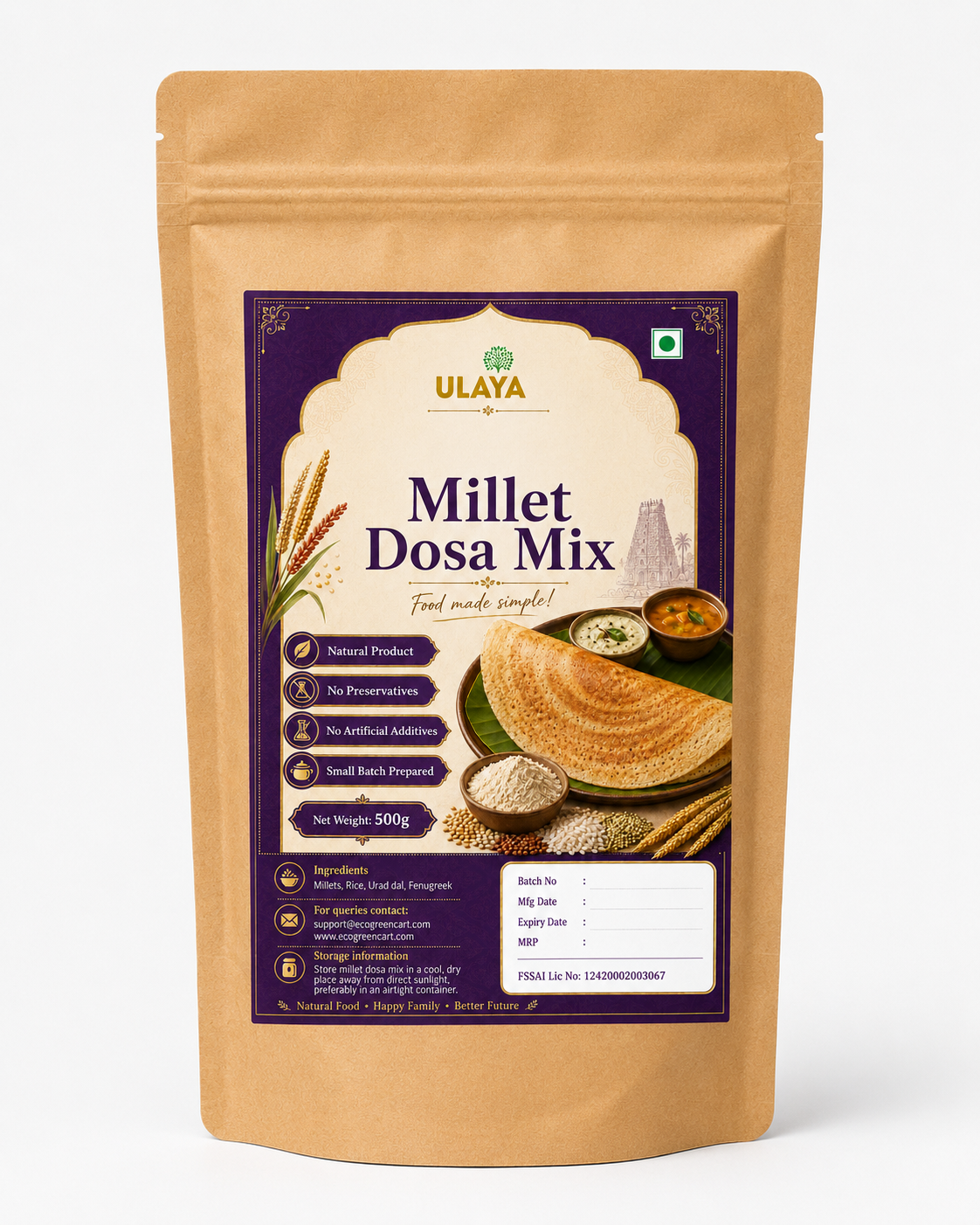 Millet Dosa Mix சிறுதானிய தோசை மாவு (Dry)